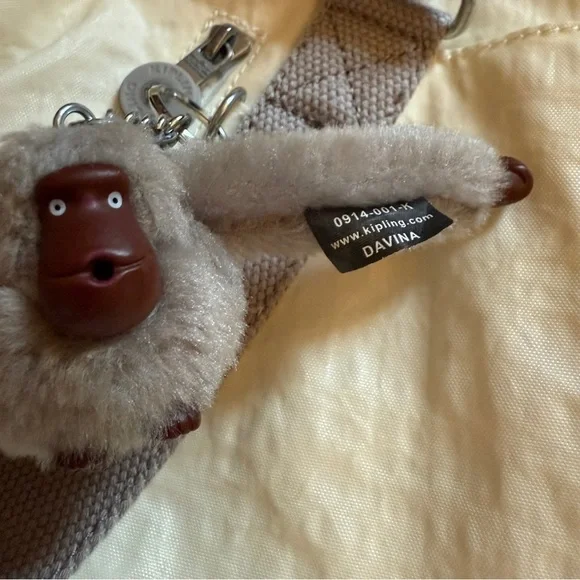 Kipling Cream and Gray Overnight Tote Bag - Picture 12 of 14